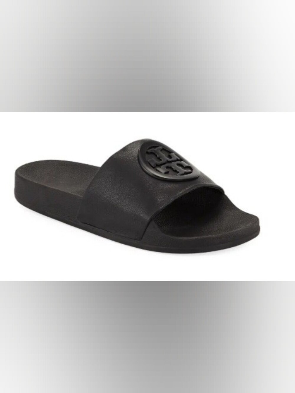 Tory Burch Lina Leather Flat Pool Slide Slip On Sandal. Size 8